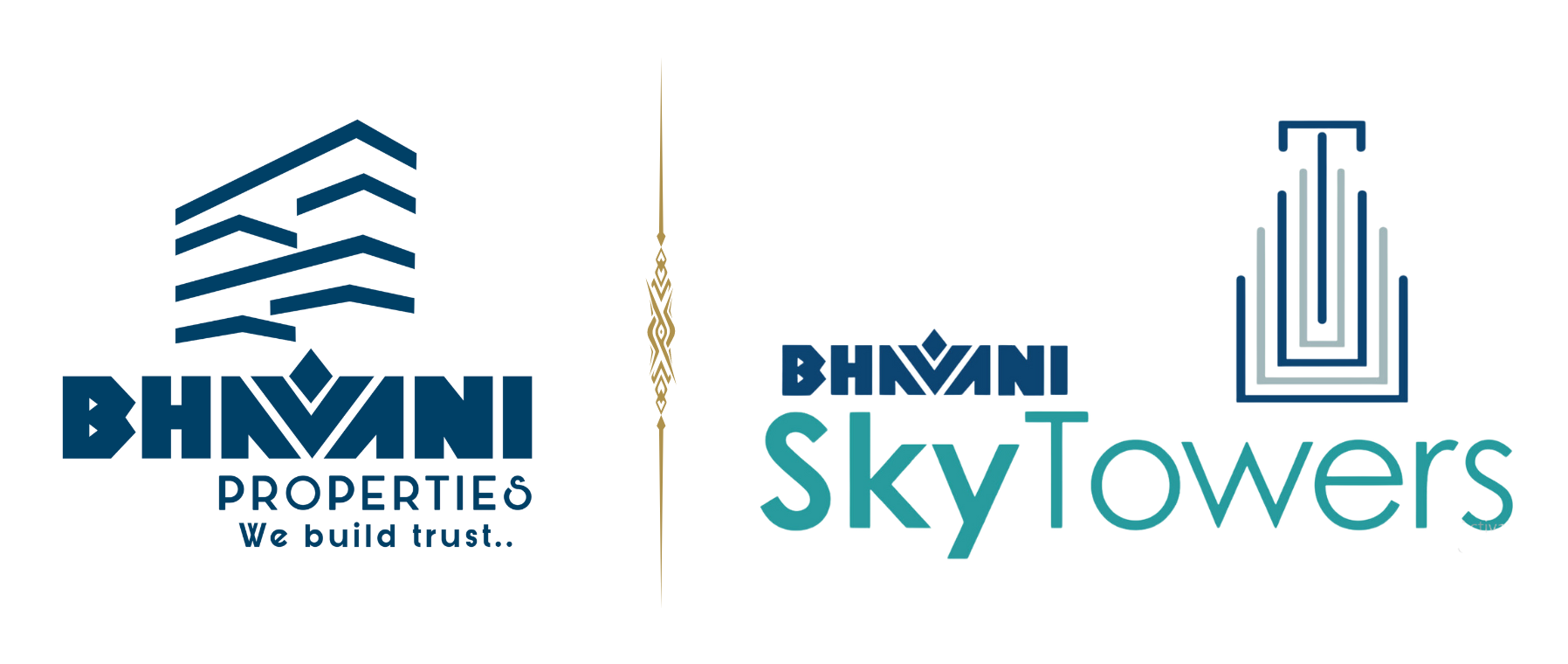 a blue color logo showcasing the brand bhavani sky towers